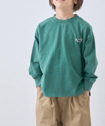 【KIDS】【FOX×TYPY】水洗工藝單點裝飾長袖T恤