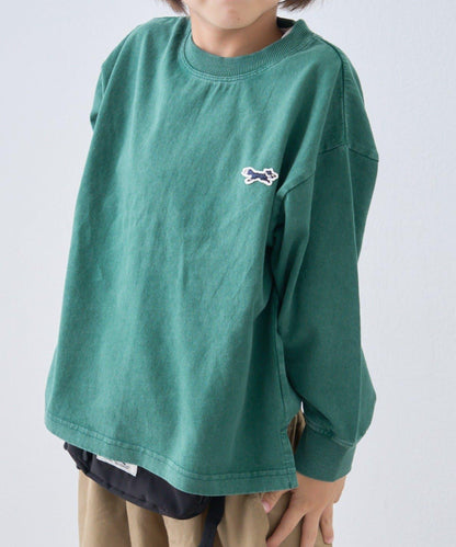 【KIDS】【FOX×TYPY】水洗工藝單點裝飾長袖T恤