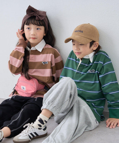 【KIDS】【FOX×TYPY】條紋橄欖球衫