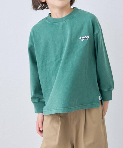 【KIDS】【FOX×TYPY】水洗工藝單點裝飾長袖T恤