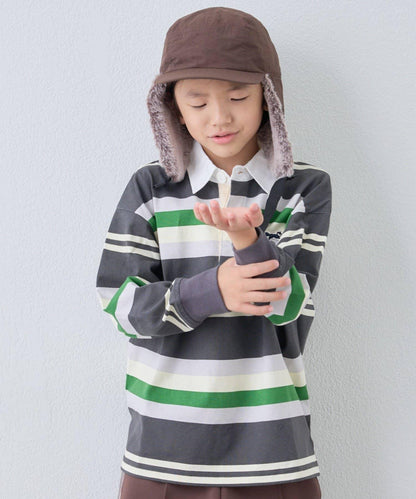 【KIDS】【FOX×TYPY】條紋橄欖球衫