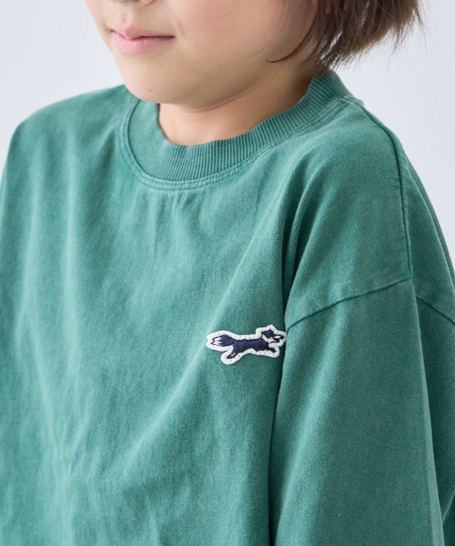 【KIDS】【FOX×TYPY】水洗工藝單點裝飾長袖T恤