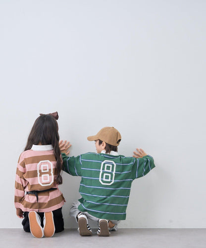 【KIDS】【FOX×TYPY】條紋橄欖球衫