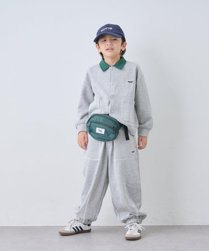 【KIDS】【FOX×TYPY】拼色翻領單點裝飾衛衣面料按扣開衫