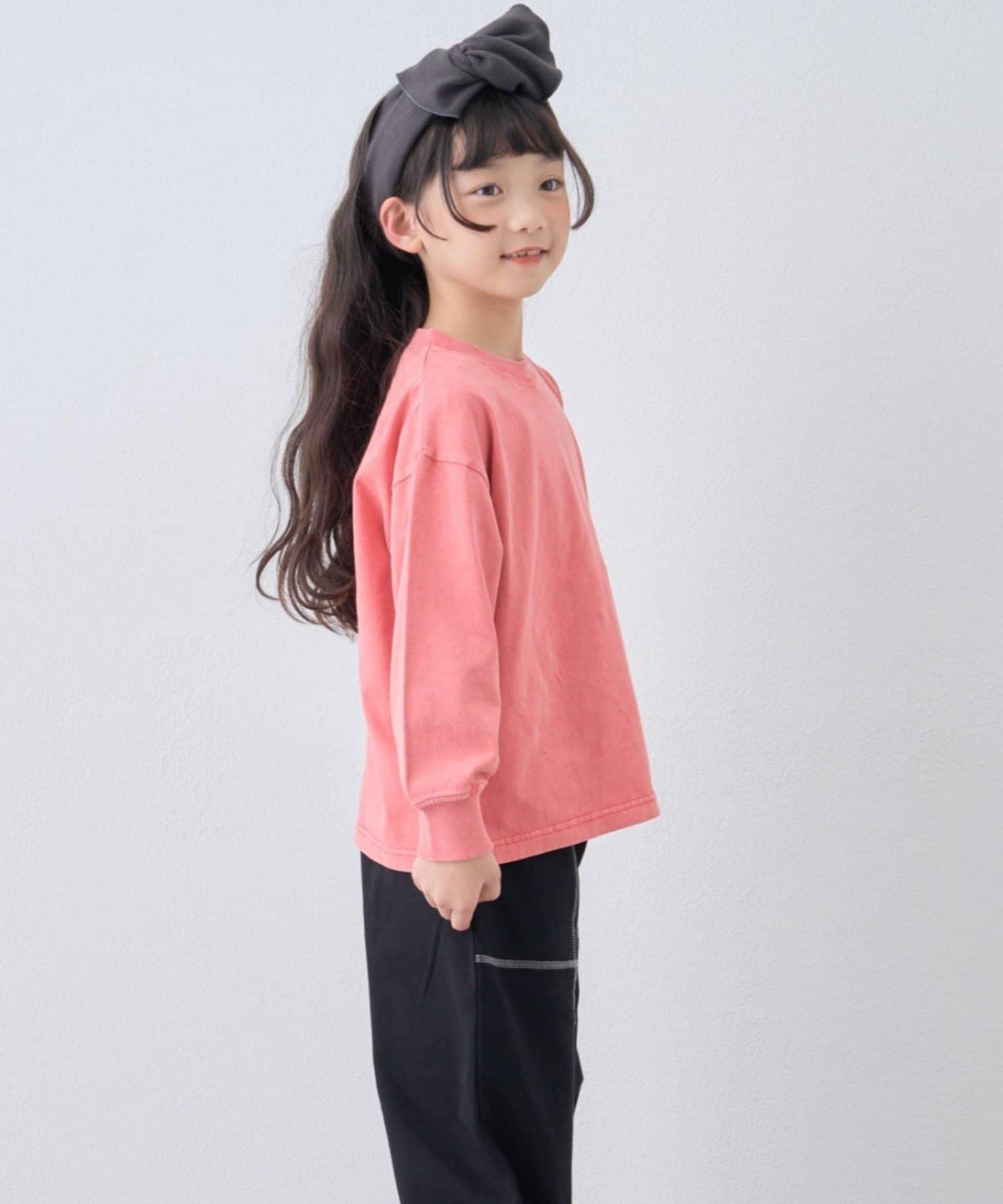 【KIDS】【FOX×TYPY】水洗工藝單點裝飾長袖T恤