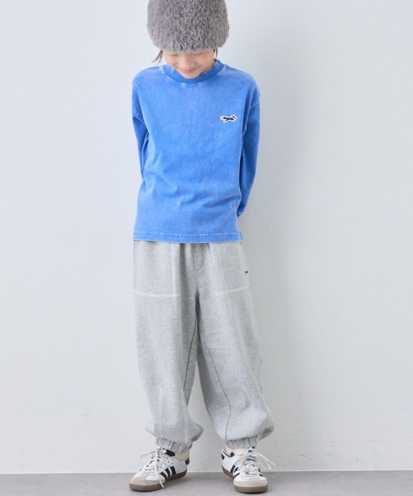 【KIDS】【FOX×TYPY】水洗工藝單點裝飾長袖T恤