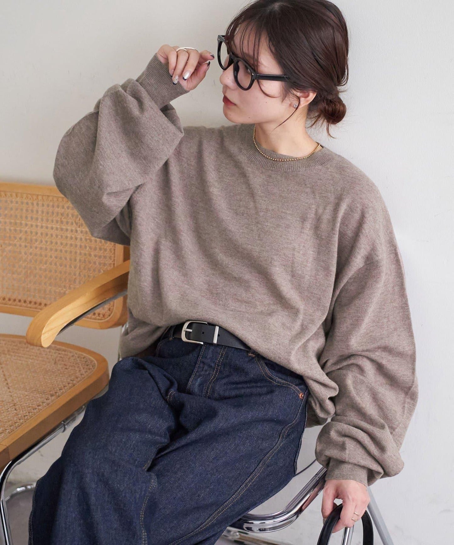 【Discoat】超細羊毛圓領針織衫