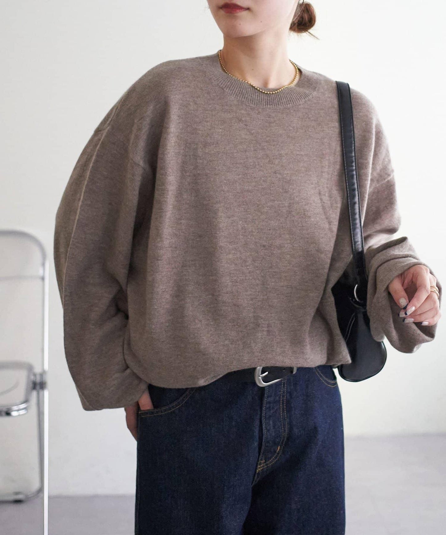 【Discoat】超細羊毛圓領針織衫