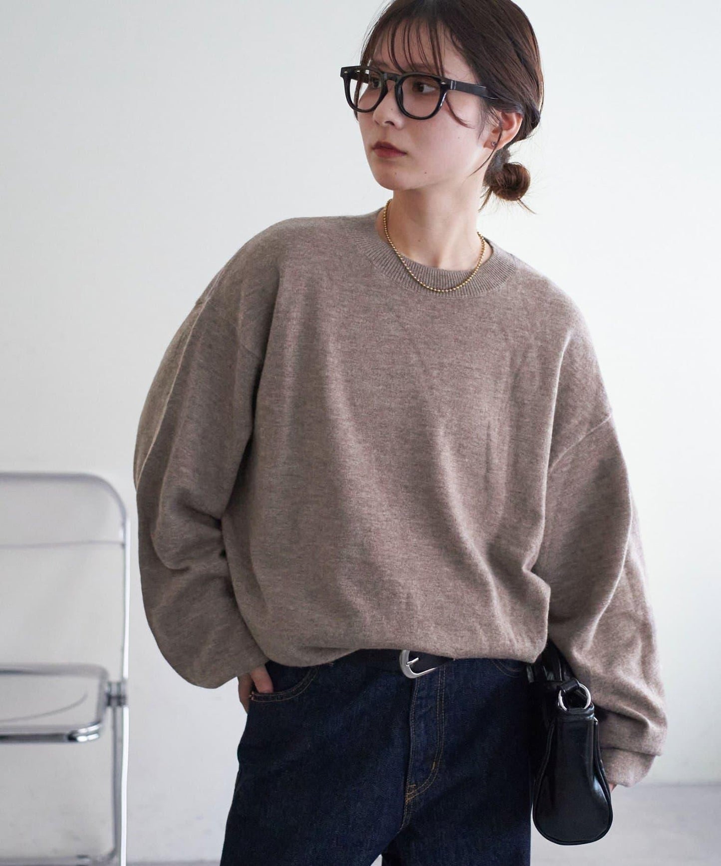 【Discoat】超細羊毛圓領針織衫