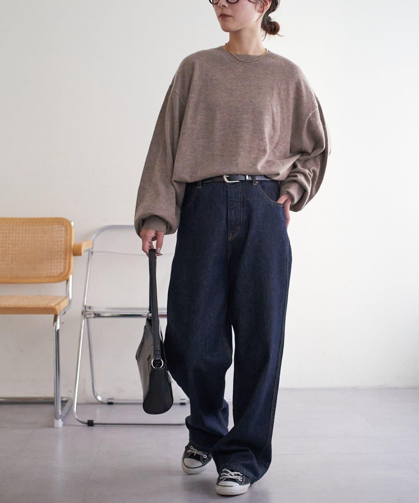 【Discoat】超細羊毛圓領針織衫