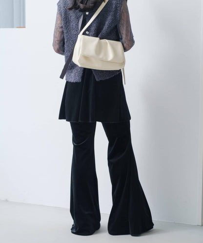 【・部分門店限定/2尺碼可選/小個子尺碼】天鵝絨半身裙褲套裝