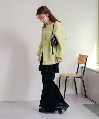 【・部分門店限定/2尺碼可選/小個子尺碼】天鵝絨半身裙褲套裝