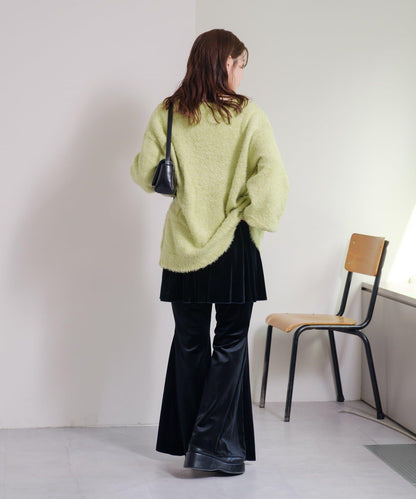 【・部分門店限定/2尺碼可選/小個子尺碼】天鵝絨半身裙褲套裝