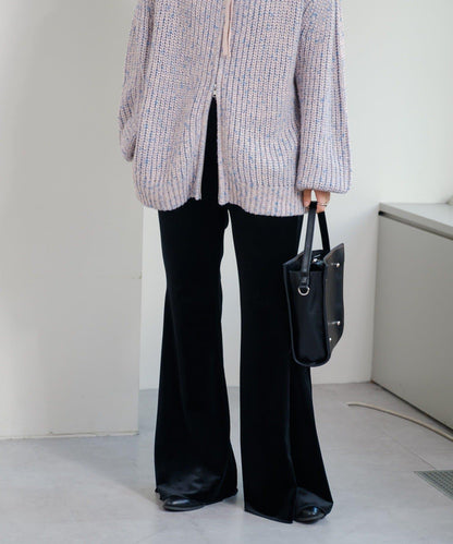 【・部分門店限定/2尺碼可選/小個子尺碼】天鵝絨半身裙褲套裝