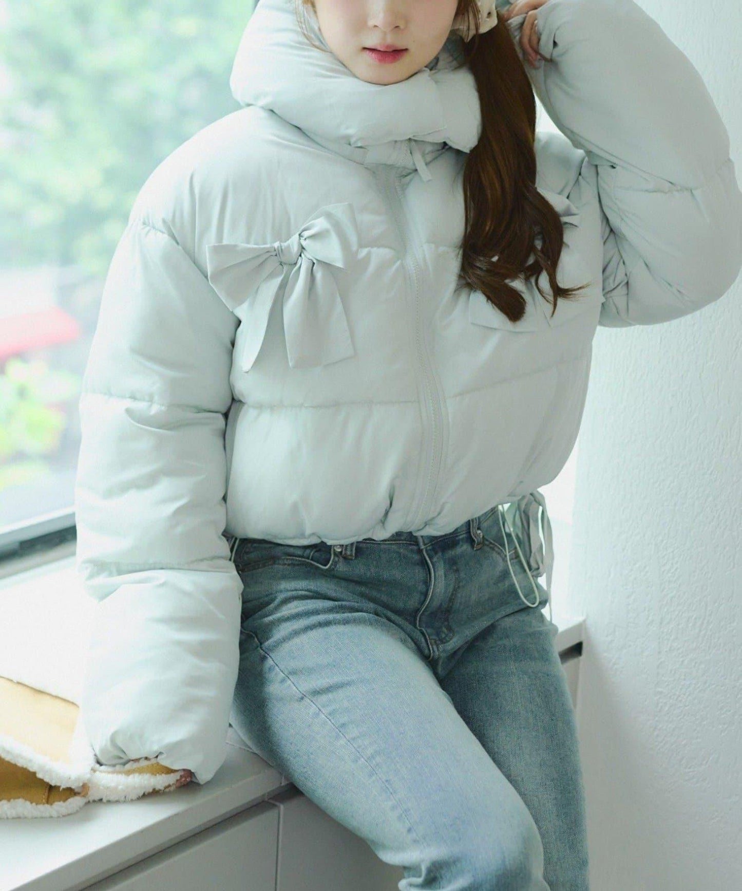 冬季保暖可拆卸蝴蝶結棉服【RMAF】