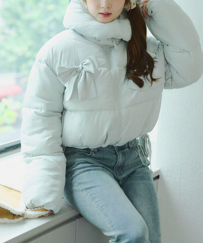 冬季保暖可拆卸蝴蝶結棉服【RMAF】