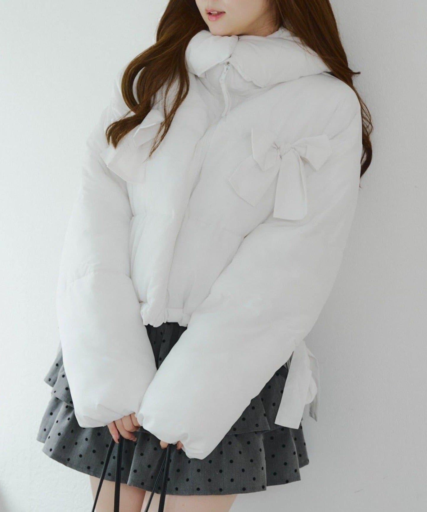 冬季保暖可拆卸蝴蝶結棉服【RMAF】
