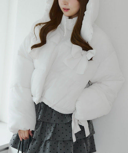 冬季保暖可拆卸蝴蝶結棉服【RMAF】