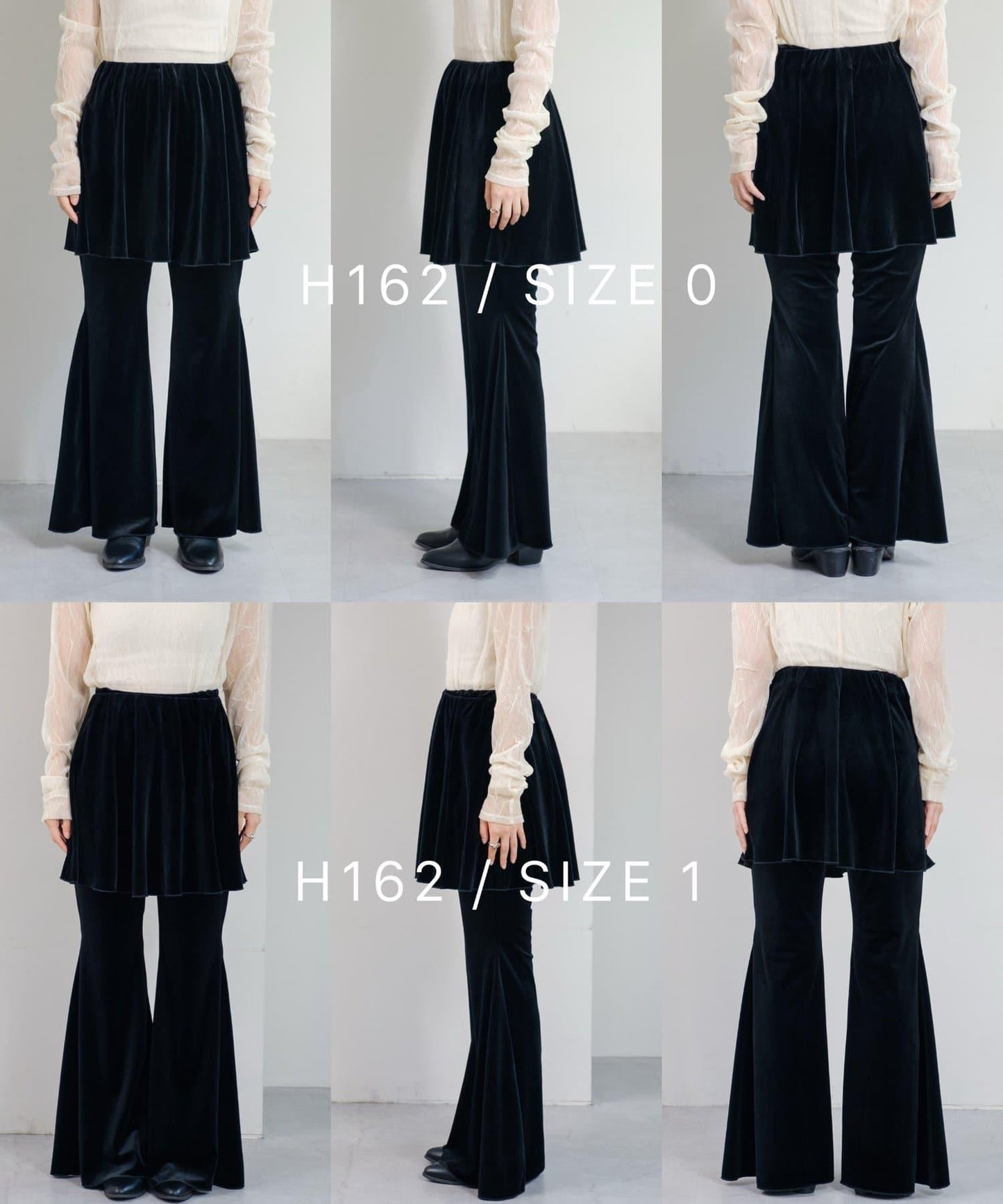 【・部分門店限定/2尺碼可選/小個子尺碼】天鵝絨半身裙褲套裝