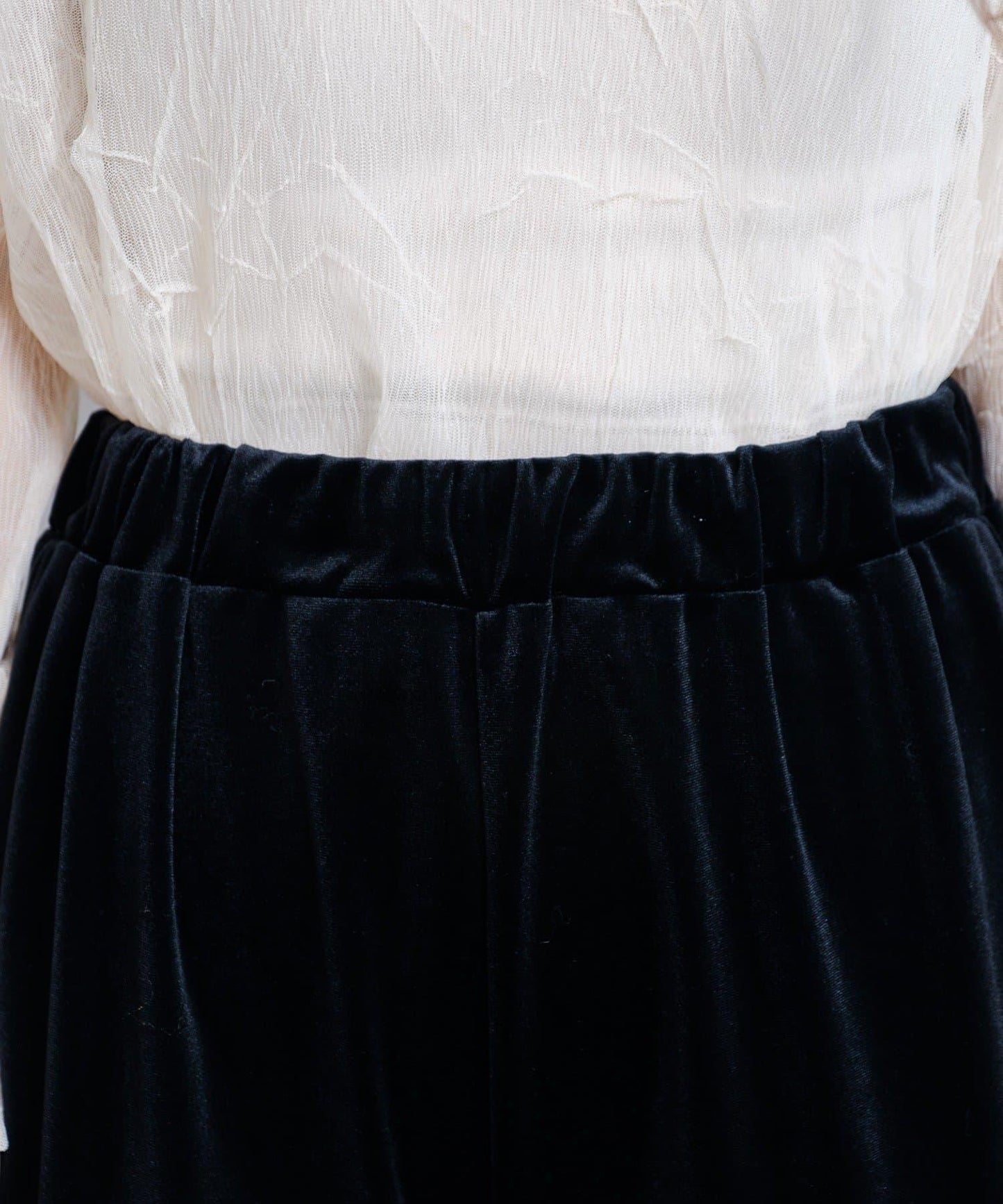 【・部分門店限定/2尺碼可選/小個子尺碼】天鵝絨半身裙褲套裝