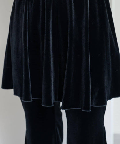 【・部分門店限定/2尺碼可選/小個子尺碼】天鵝絨半身裙褲套裝