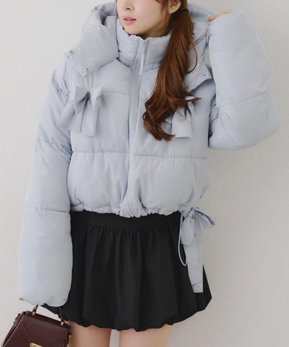 冬季保暖可拆卸蝴蝶結棉服【RMAF】