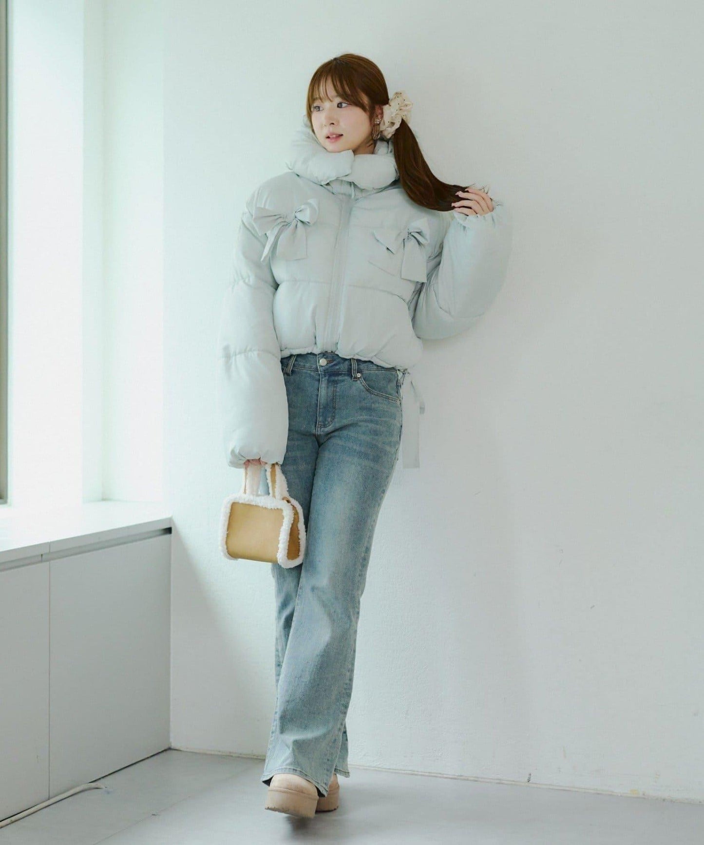 冬季保暖可拆卸蝴蝶結棉服【RMAF】