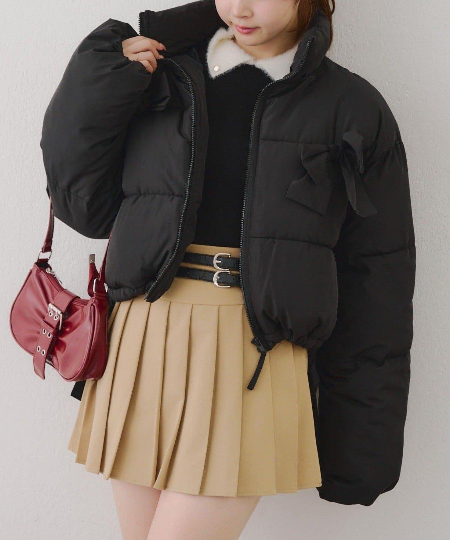 冬季保暖可拆卸蝴蝶結棉服【RMAF】