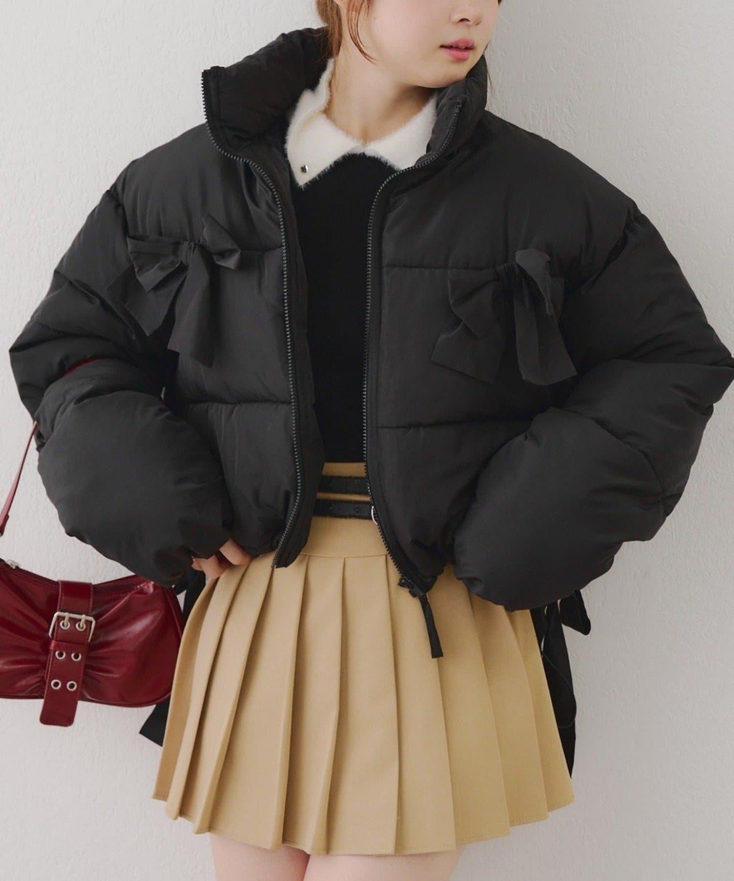 冬季保暖可拆卸蝴蝶結棉服【RMAF】