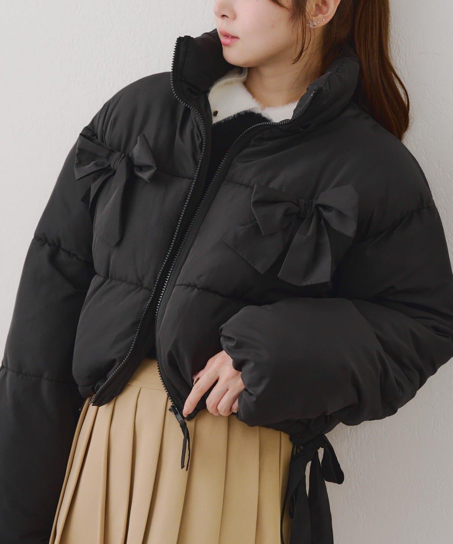 冬季保暖可拆卸蝴蝶結棉服【RMAF】