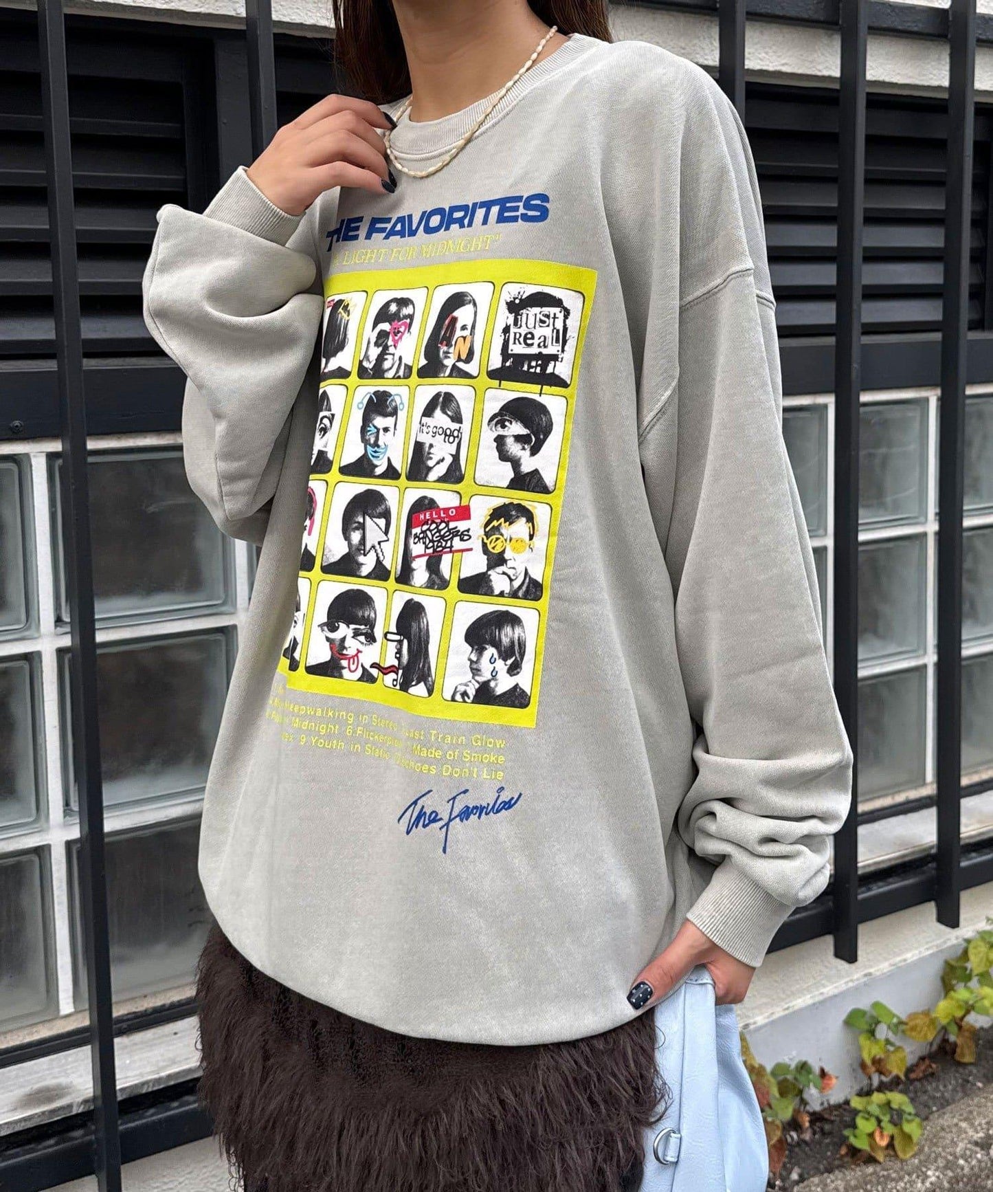 拼接印花水洗衛衣