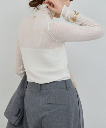 【近日開始】【CHIHAYA聯名】透視羅紋高領衫