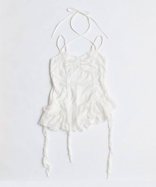 荷葉邊無袖背心裙