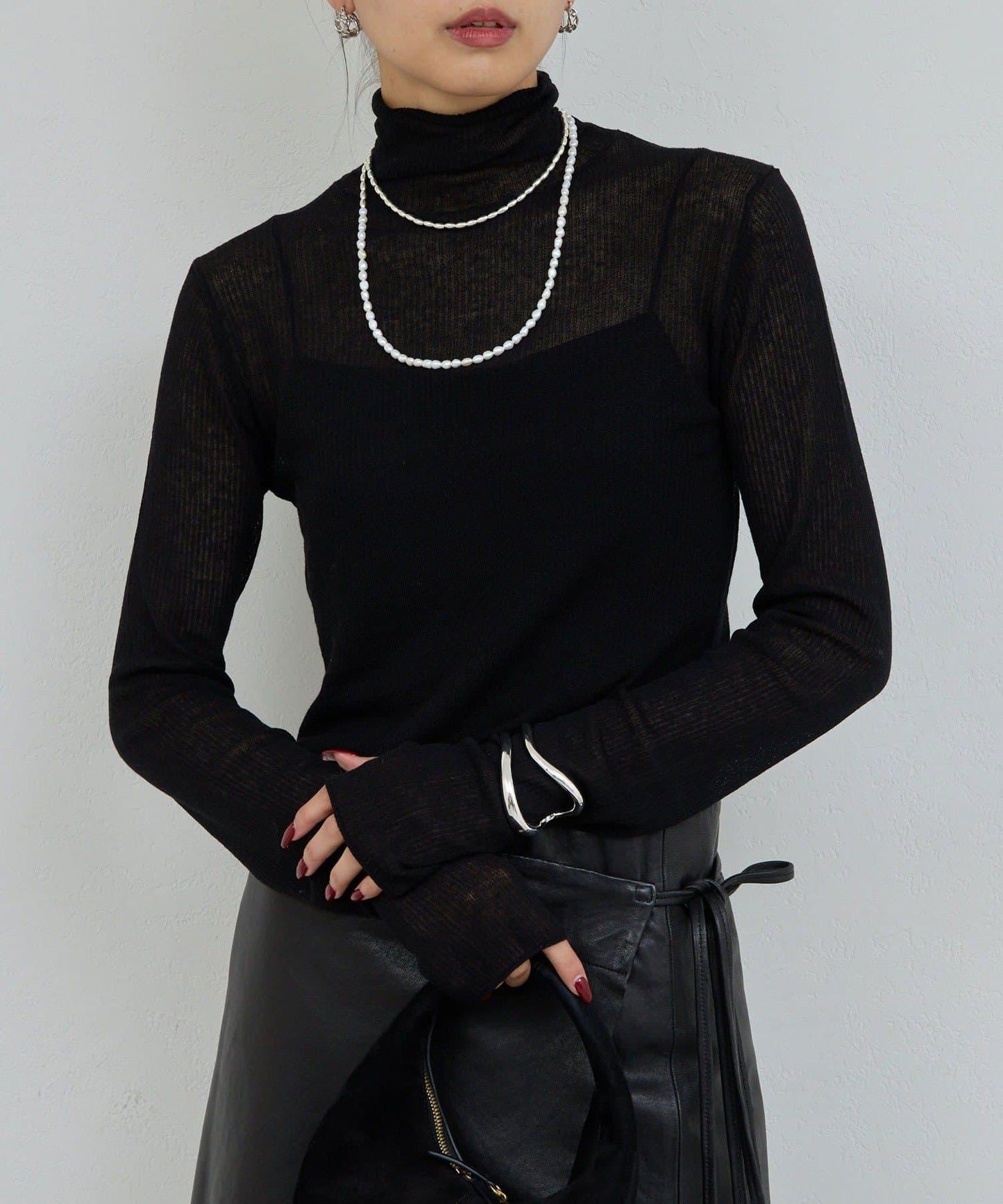 【近日開始】【CHIHAYA聯名】透視羅紋高領衫