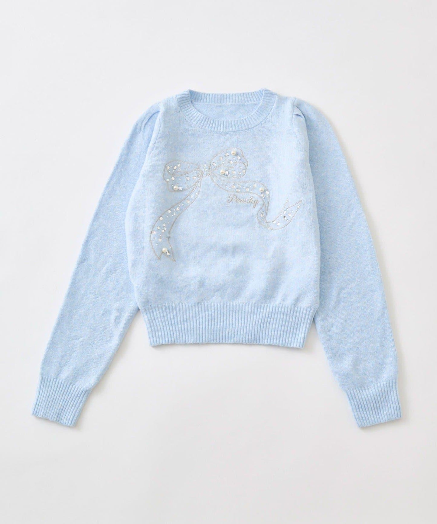 亮片蝴蝶結針織衫