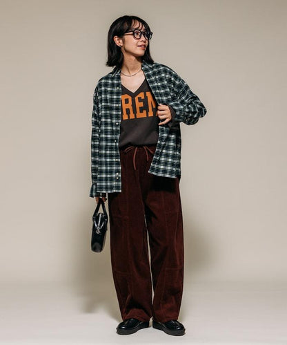 燈芯絨燈籠褲/弧形褲