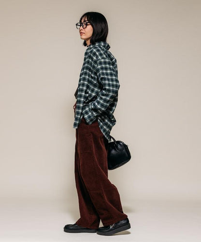 燈芯絨燈籠褲/弧形褲