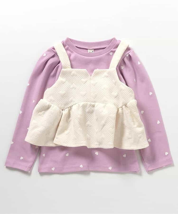 愛心絎縫吊帶背心&全印花內搭2件套