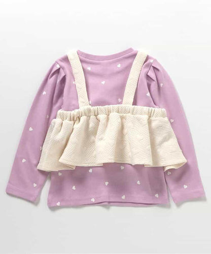 愛心絎縫吊帶背心&全印花內搭2件套