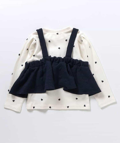 愛心絎縫吊帶背心&全印花內搭2件套