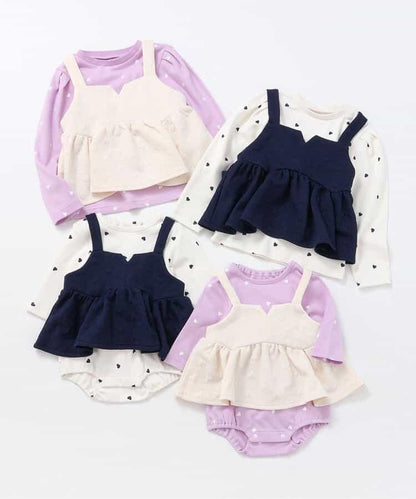 愛心絎縫吊帶背心&全印花內搭2件套