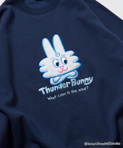 Thunder Bunny / 《Thunder Bunny》 / 特別款寬鬆版型毛圈繡圓領衛衣【限量】