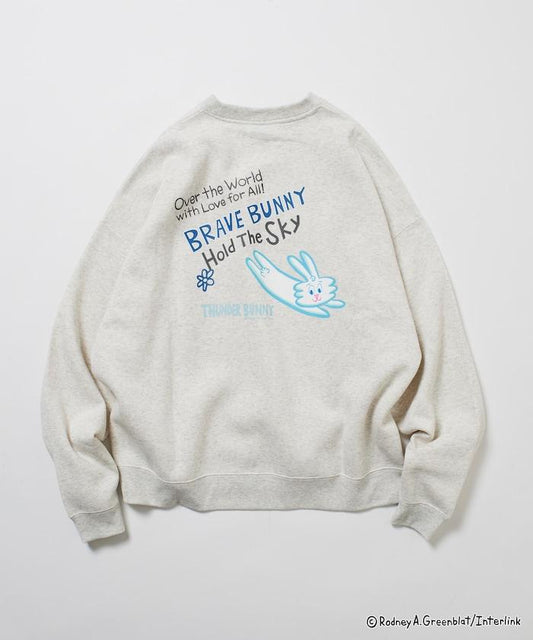 Thunder Bunny / 《Thunder Bunny》 / 特別款寬鬆版型背部印花圓領衛衣 / 天空色