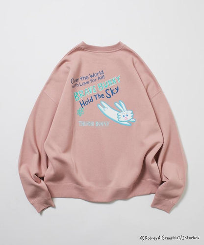 Thunder Bunny / 《Thunder Bunny》 / 特別款寬鬆版型背部印花圓領衛衣 / 天空色
