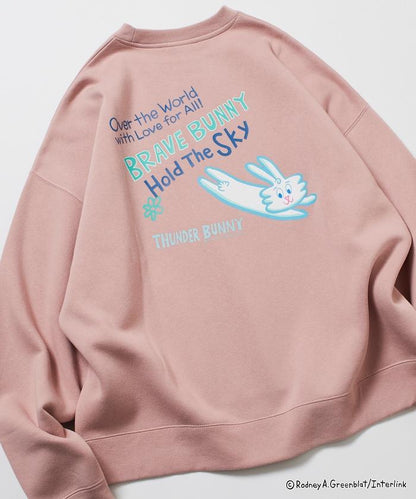 Thunder Bunny / 《Thunder Bunny》 / 特別款寬鬆版型背部印花圓領衛衣 / 天空色