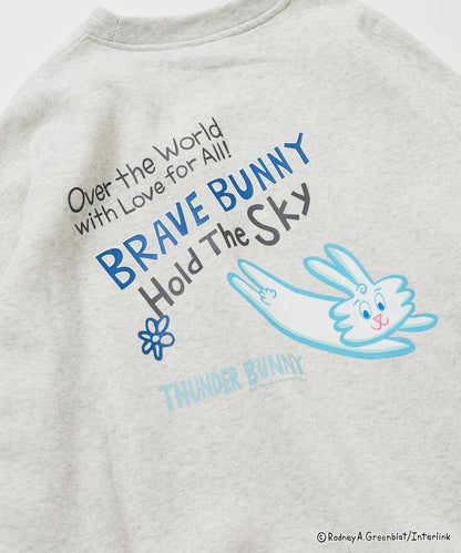 Thunder Bunny / 《Thunder Bunny》 / 特別款寬鬆版型背部印花圓領衛衣 / 天空色
