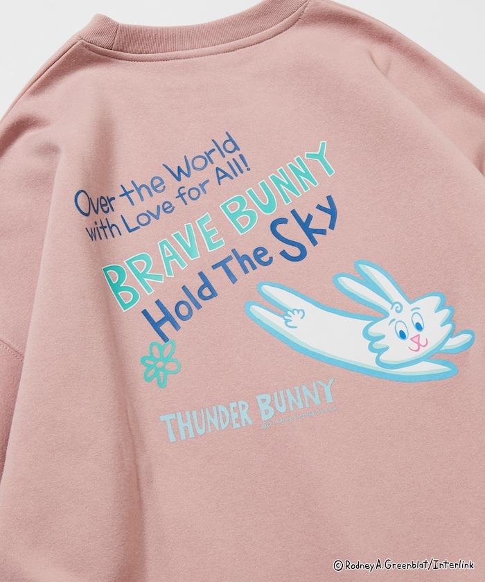 Thunder Bunny / 《Thunder Bunny》 / 特別款寬鬆版型背部印花圓領衛衣 / 天空色