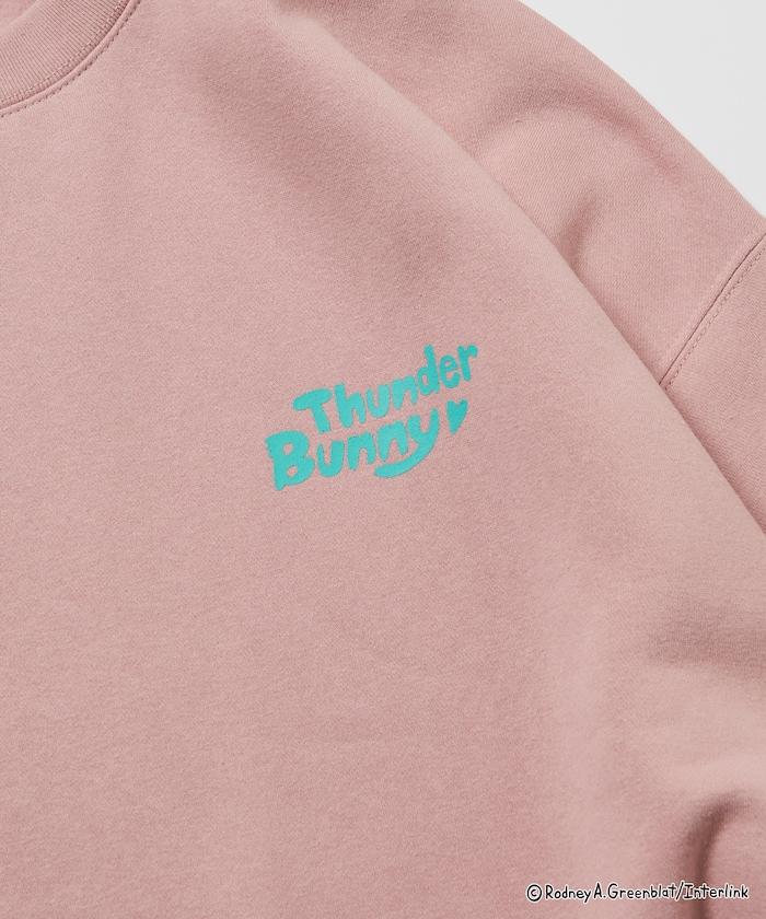 Thunder Bunny / 《Thunder Bunny》 / 特別款寬鬆版型背部印花圓領衛衣 / 天空色