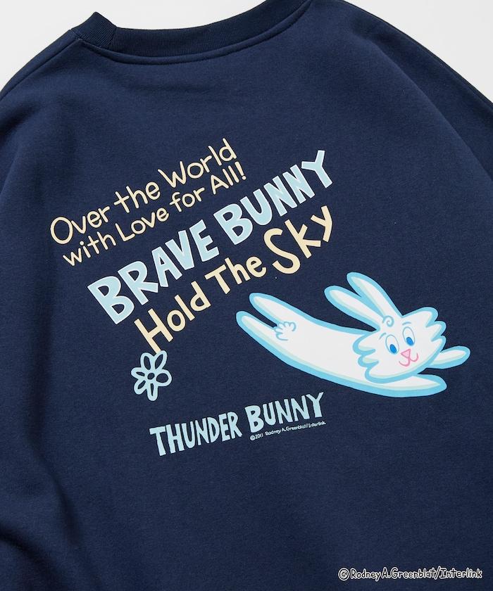Thunder Bunny / 《Thunder Bunny》 / 特別款寬鬆版型背部印花圓領衛衣 / 天空色