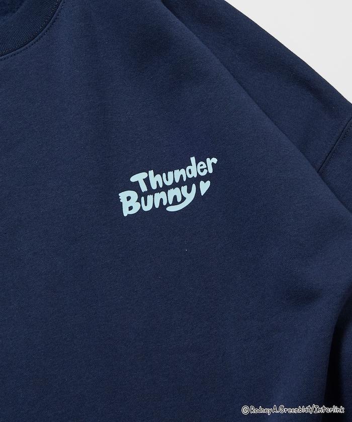 Thunder Bunny / 《Thunder Bunny》 / 特別款寬鬆版型背部印花圓領衛衣 / 天空色